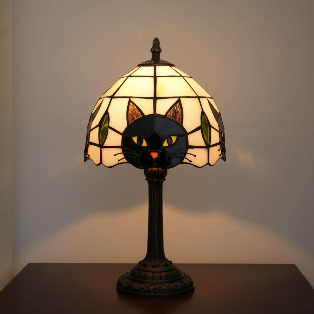 Table Lamp: Elegant Retro Black Cat in Baroque Style